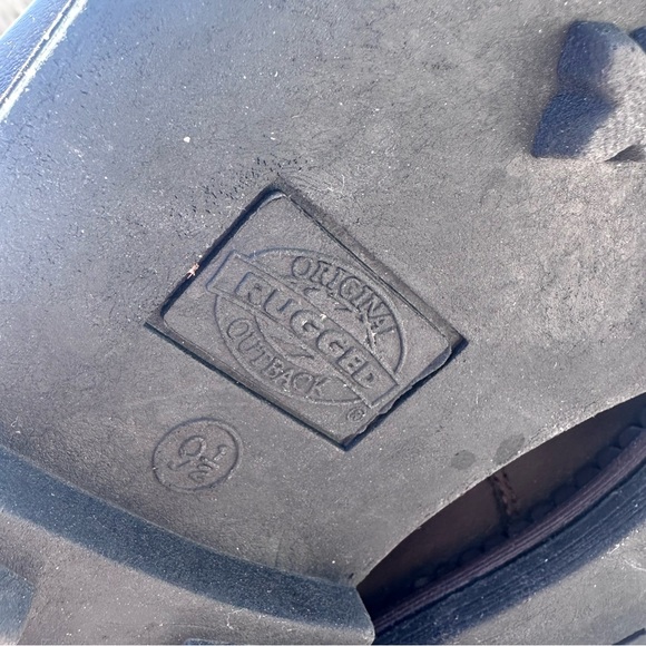 Rugged Outback Black Hiking Boots with Brown Laces 9.5 - Picture 10 of 10